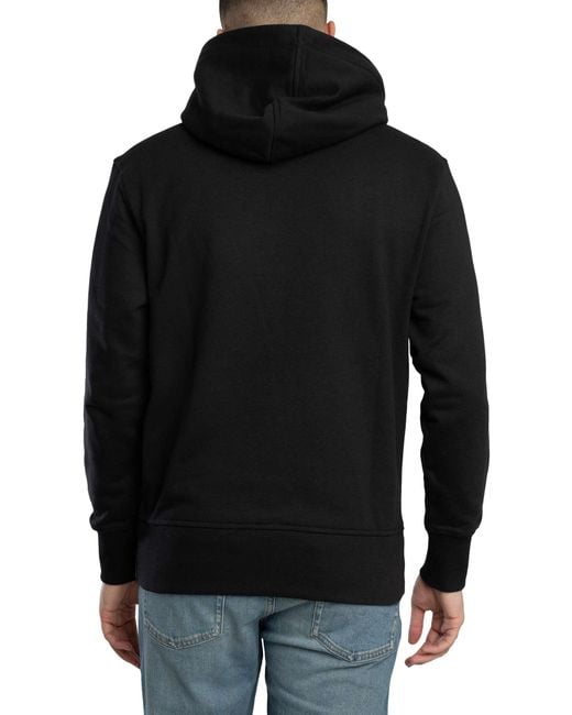 Calvin Klein Black Serif Font Graphic Pullover Hoodie for men