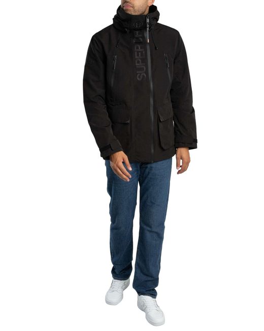 Superdry Black Ultimate Emb Windbreaker Jacket for men