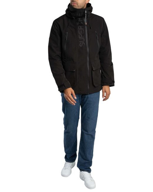 Superdry Black Ultimate Emb Windbreaker Jacket for men