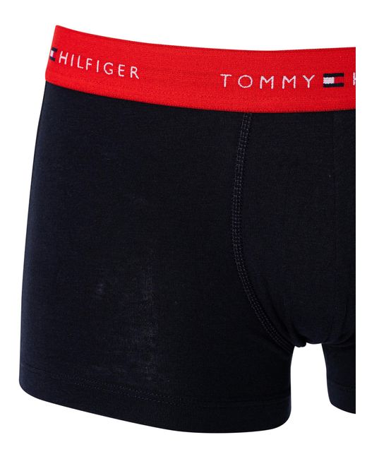 Tommy Hilfiger Blue 3 Pack Signature Cotton Essentials Trunks for men