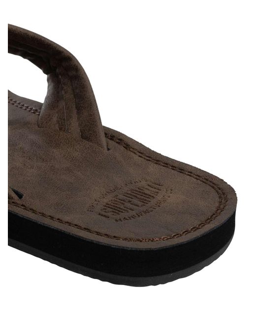 Superdry Brown Vintage Flip Flops for men
