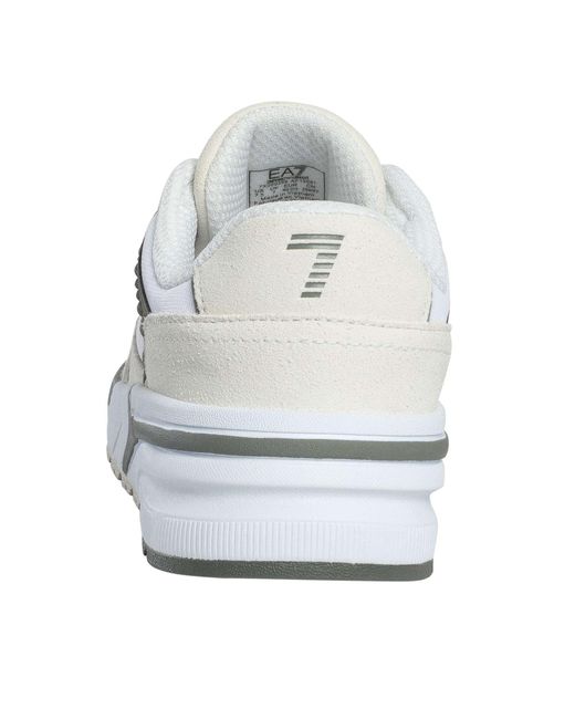 EA7 White Brand Mesh Trainers for men