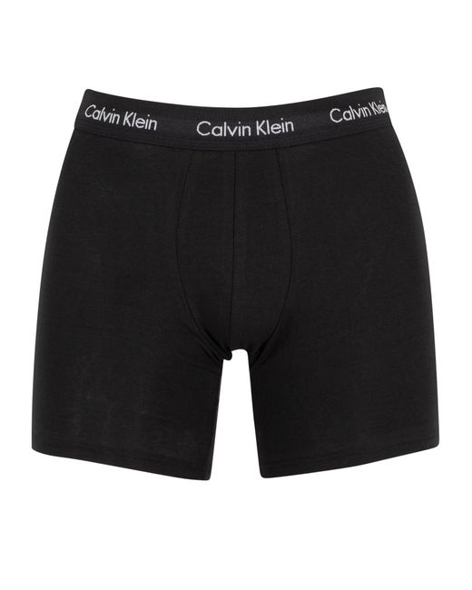 Calvin Klein 3 Pack Cotton Stretch Boxer Briefs in Black for Men Lyst