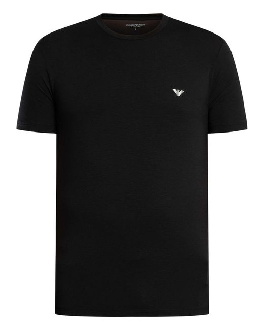 Emporio Armani Black 2 Pack Lounge Crew Fitted T-shirt for men
