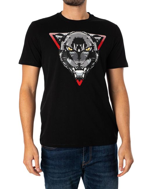 Antony Morato Black Osaka Panther T-shirt for men