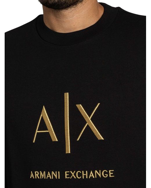 ARMANI EXCHANGE Black Logo Graphic Sweatshirt for men
