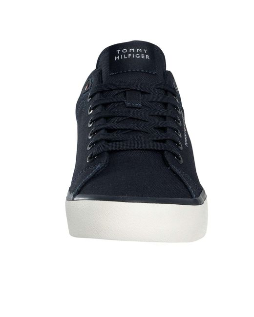 Tommy Hilfiger Blue Hi Vulc Low Core Canvas Trainers for men