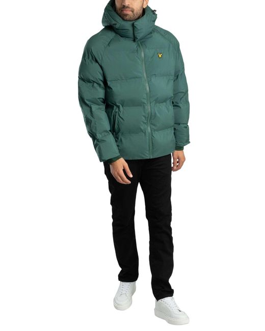 Lyle & Scott Green Welded Puffer Jacket for men
