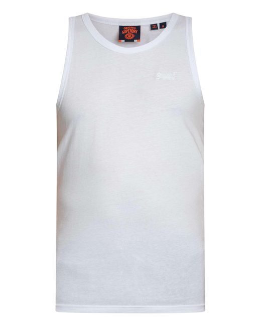 Superdry White Essential Logo Vest for men