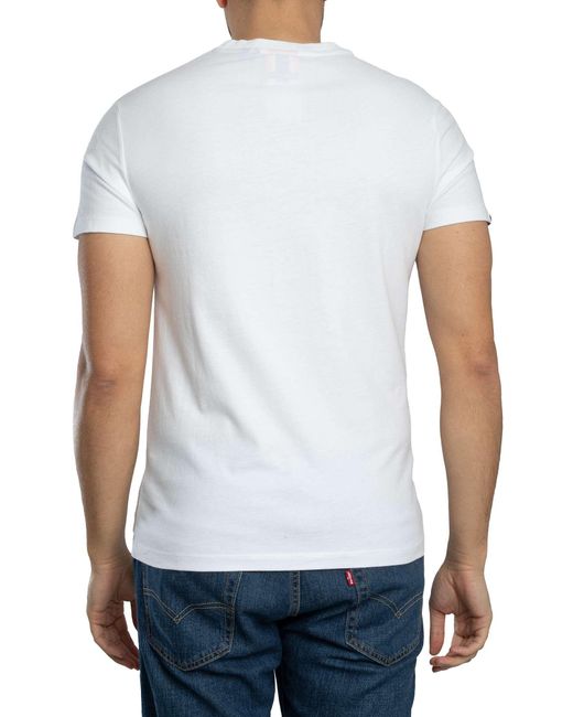 Superdry White Essential Contrast Emb T-shirt for men