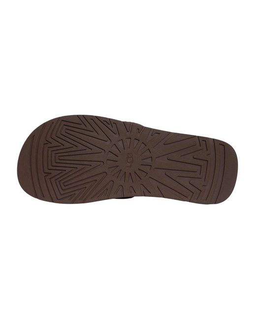 Ugg Brown Seaside Ii Leather Sliders for men