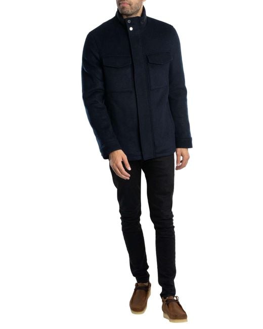 Ted Baker Blue Knowl Funnel Neck Field Jacket for men