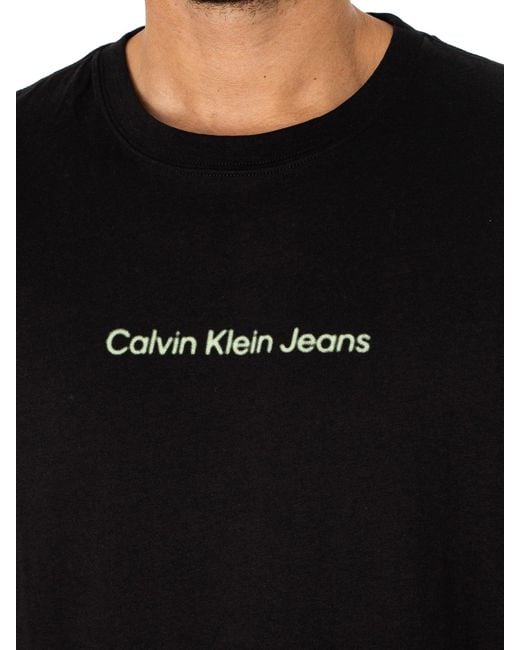 Calvin Klein Black Mirrored Back Logo T-shirt for men