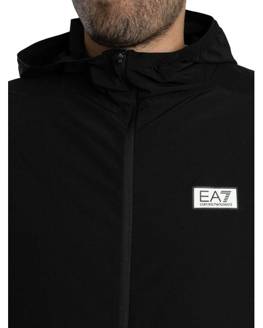 EA7 Black Lightweight Logo Jacket for men