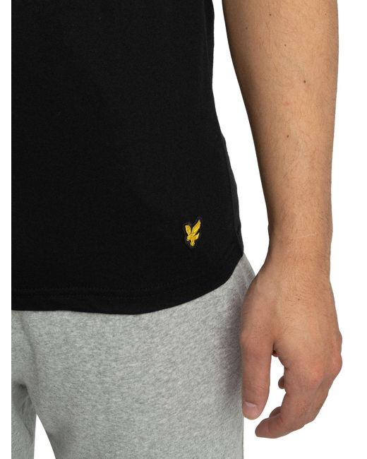 Lyle & Scott Black Basic 2 Pack Pocket T-shirt for men