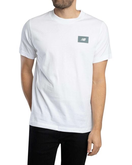 New Balance White Box Logo T-shirt for men