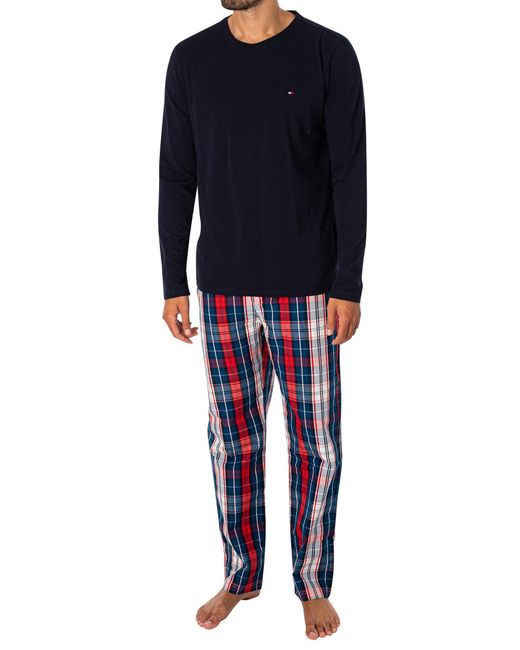 Tommy Hilfiger Blue Woven Longsleeved Pyjama Set for men
