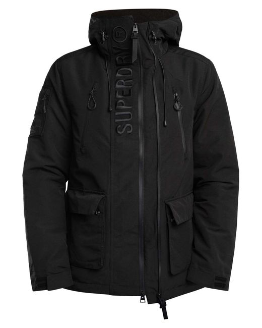 Superdry Black Ultimate Emb Windbreaker Jacket for men