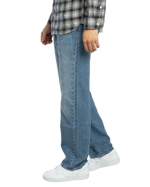 Levi's Blue 555 Relaxed Straight Jeans for men