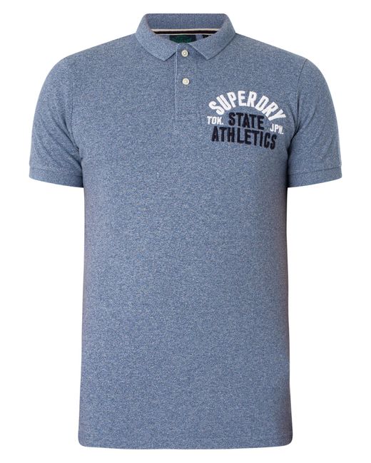 Superdry Blue Applique Classic Fit Polo Shirt for men