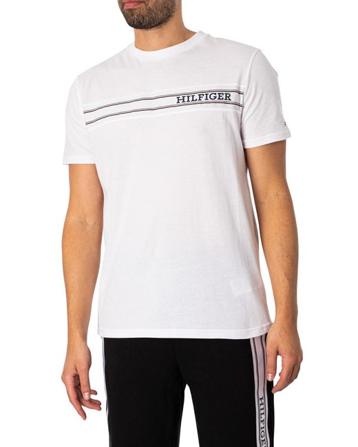 Tommy Hilfiger White Lounge Brand Line T-shirt for men