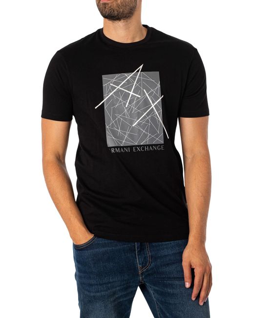 Armani Exchange Black Graphic Jersey T-shirt for men