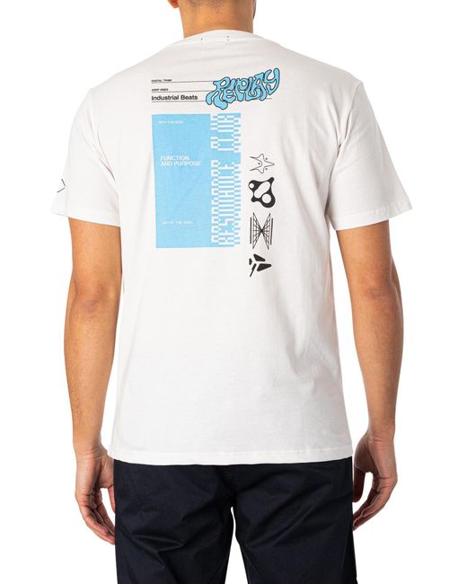 Replay White Industrial Beats T-shirt for men