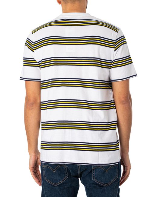 Fila White Ben Varn Dye Stripe T-shirt for men