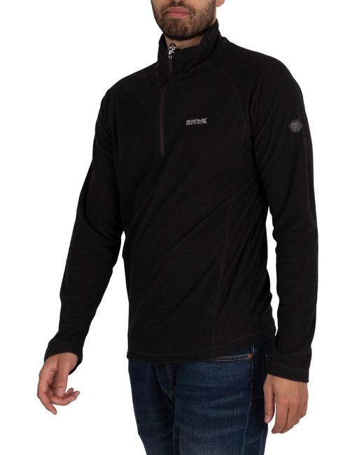 Regatta Black Montes Lightweight Half Zip Mini Stripe Sweatshirt for men