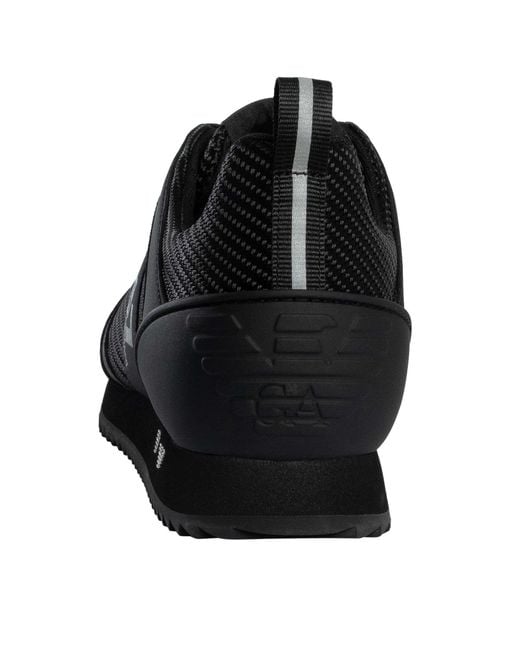 EA7 Black Carbon Mesh Logo Trainers for men