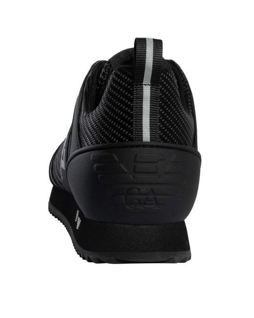 EA7 Black Carbon Mesh Logo Trainers for men