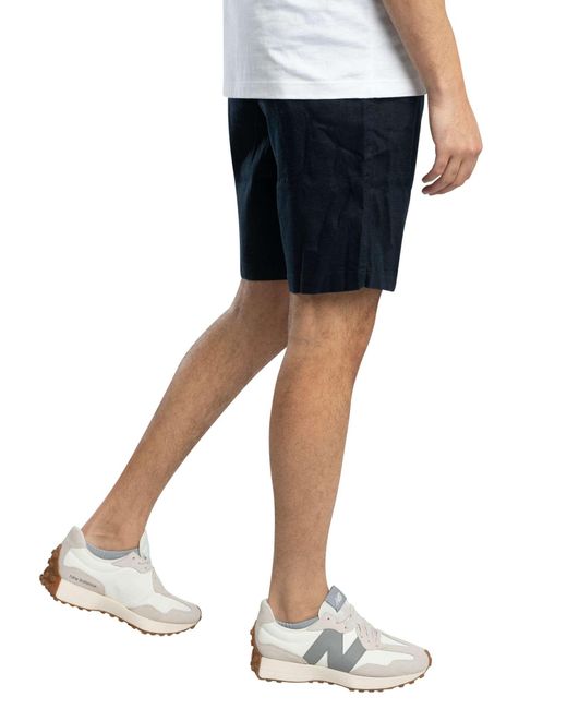 Tommy Hilfiger Blue Harlem Linen Relaxed Tapered Chino Shorts for men