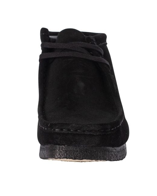 Clarks Black Wallabee Suede Boots for men
