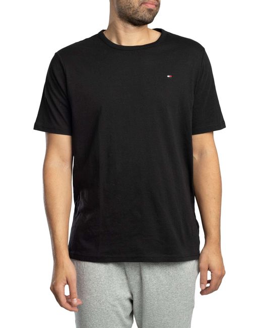 Tommy Hilfiger Black 3 Pack Signature Cotton Essentials Lounge T-shirts for men