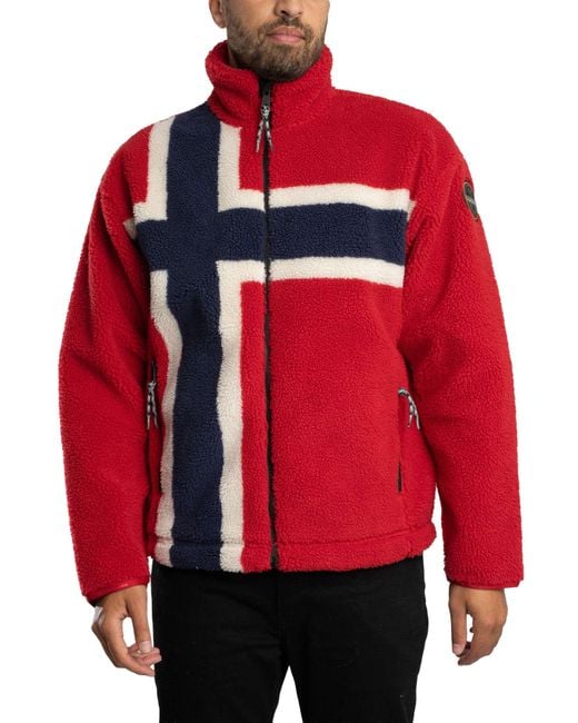 Napapijri Red Fiemme Fleece Jacket for men