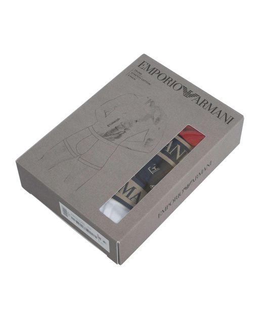 Emporio Armani White 3 Pack Trunks for men