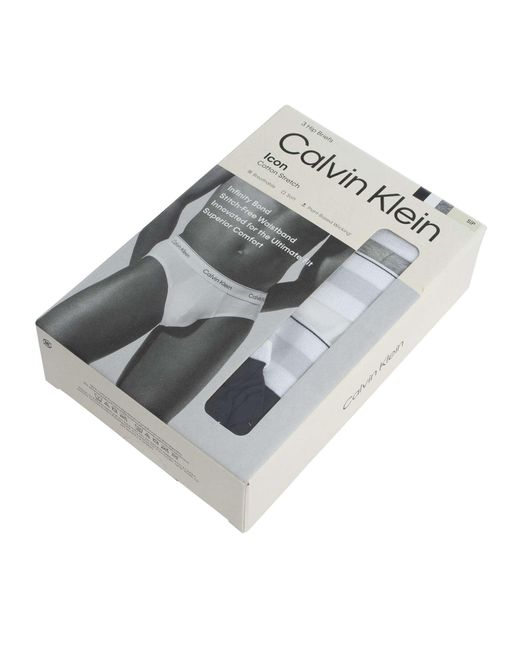 Calvin Klein Black 3 Pack Icon Hip Briefs for men