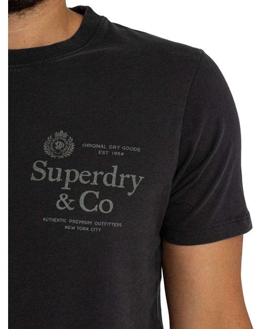 Superdry Black 1954 Company Relaxed T-shirt for men
