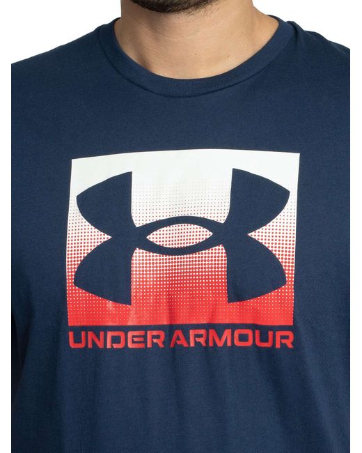 Under Armour Blue Loose Boxed Sports Graphic T-shirt for men