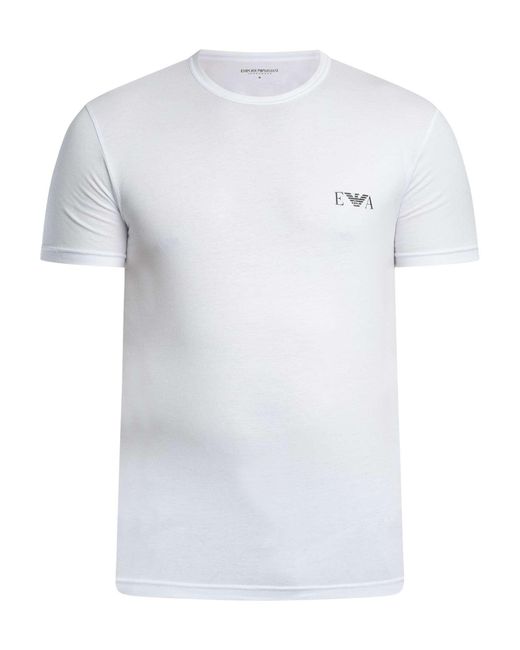 Emporio Armani White 2 Pack Lounge Crew Neck T-shirt for men