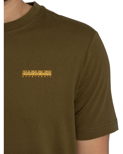 Napapijri Green Flint Back Graphic T-shirt for men