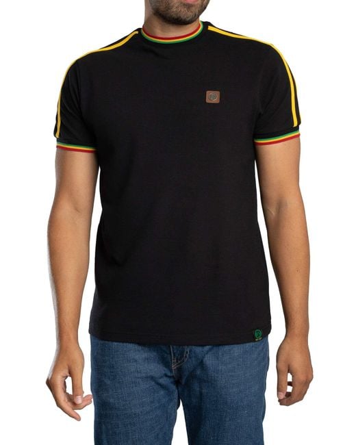 Trojan Black Three Colour Tipped Pique T-shirt for men