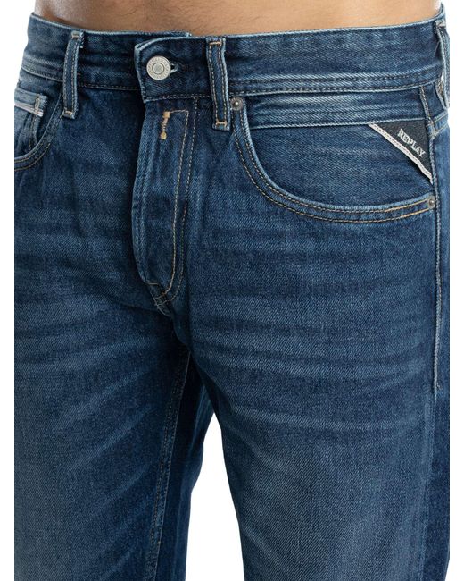 Replay Blue Grover Straight Jeans for men