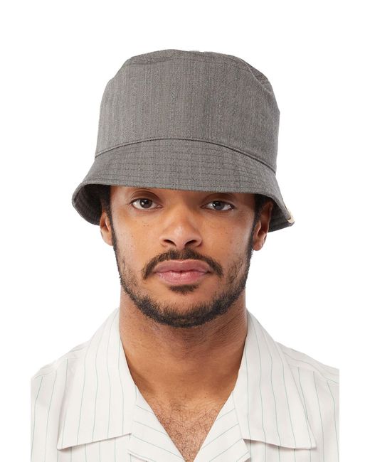 Visvim Linen Dome Bucket Hat 'grey' in 