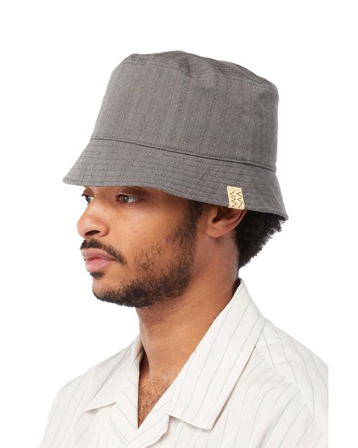 Visvim Linen Dome Bucket Hat 'grey' in 
