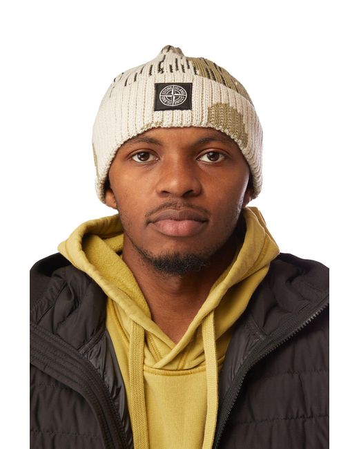 Wool Knit Logo Beanie 'natural Beige 