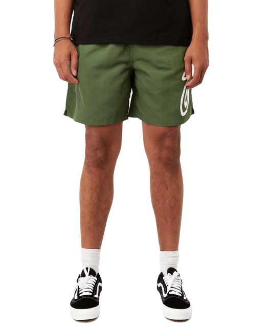 Stussy Curly S Water Short in Green for Men Lyst