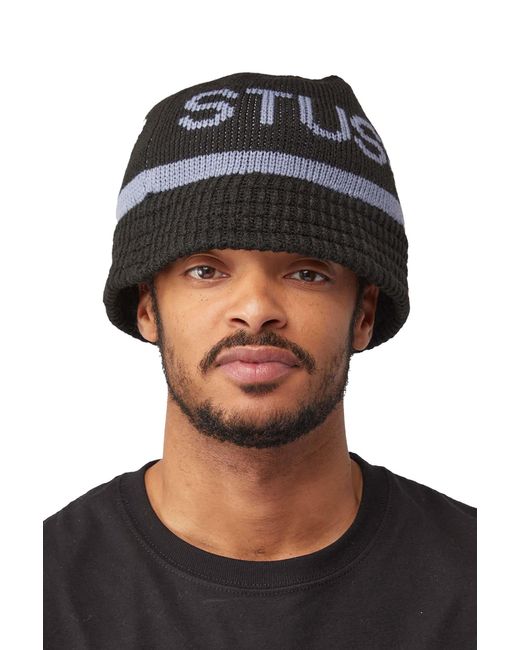 Stussy Synthetic Jacquard Knit Bucket Hat 'black' for Men Lyst