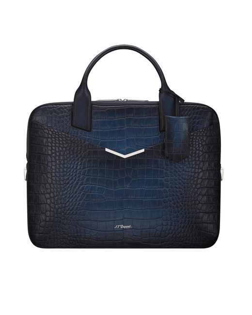 S T Dupont Blue Atelier Briefcase for men