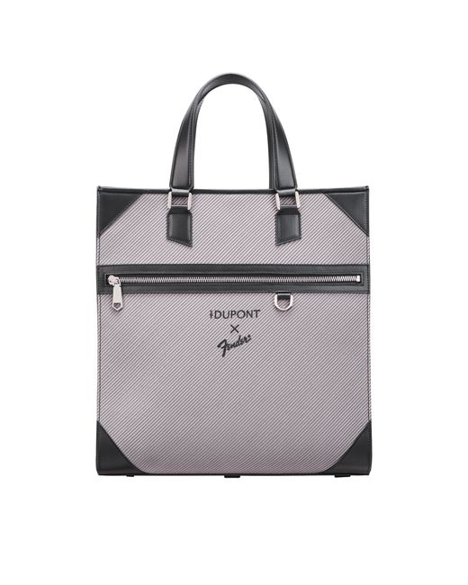 S T Dupont Gray Totebag Leather And Canvas for men